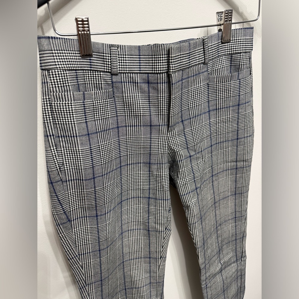 Banana Republic Women’s Blue and Gray Plaid Pants